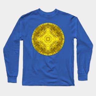 Golden Petal Circle Design Long Sleeve T-Shirt